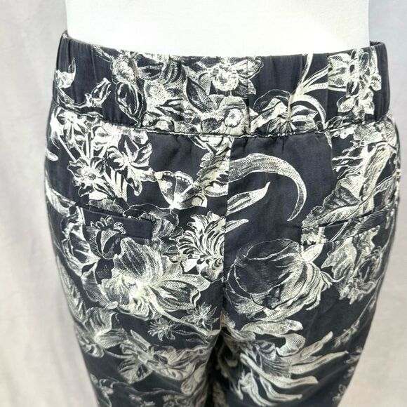 Ann Taylor Loft gray and white wide leg cropped botanic fluid pants size LP - Picture 7 of 9